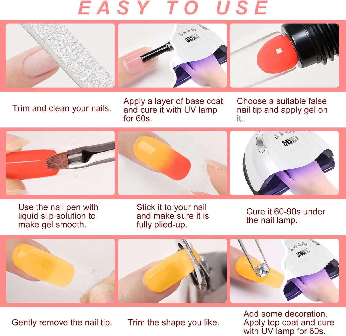 Merkloos Nepnagels - Polygel Set - 8 Kleuren - Nagels Set - Polygel Starter Set - Nagelverlenging Gel Kit - Voor Beginners - Voor DIY Salon Art Nagels 11 Merkloos Nepnagels - Polygel Set - 8 Kleuren - Nagels Set - Polygel Starter Set - Nagelverlenging Gel Kit - Voor Beginners - Voor DIY Salon Art Nagels - Afbeelding 9