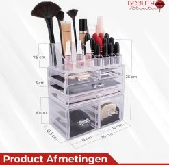 Beauty Attraction Make Up Organizer – Opbergdoos – Nagellak – Organizer 22 X 2,12 X 5,8 CM – 24 X 15 X 11 CM – Transparant -Cosmeticawinkel 1200x1169 8