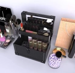 Make Up Koffer- Make Up Organizer- Beautycase -zwart -Make-upkoffer- Multifunctionele Koffer- Make-upkoffer- Sieradenkoffer- Kapperskoffer- Afneembare Schouderriem- Klassieke Zwarte Beautycase -Cosmeticawinkel 1200x1171 10