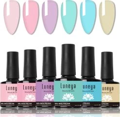 Luneya Gellak - Vivid Vibes Edition - 6-Delige Gellak Starterspakket - Gel Nagellak