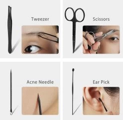 Nagelknipper Set - Pedicureset - 15 Delige - Roestvrij Staal - Met Draagkoffer - Geel Zwart -Cosmeticawinkel 1200x1174 2