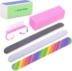 Professionele Nagelvijlen Set | Blokvijl | Pedicureset | Manicureset | Nagelborstel | Polijst Vijl | 6 Delig