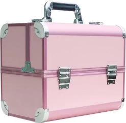 Confibel Cosmetica Koffer - Make Up Koffer Uitklapbaar - 5 Opbergbakken Make-up Koffer - Beautycase/Visagiekoffer /Cosmeticakoffer /Beautycase/ Nagelstylistekoffer - Roze -Cosmeticawinkel 1200x1177 15