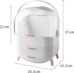 Be-Inspired® Beautycase – Make Up Organizer – Make-up Koffer – Cosmetica Tas – Met Lades – Opberger – Storage Box - Wit -Cosmeticawinkel 1200x1177 16