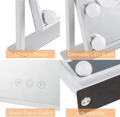 Bright Beauty Vanity Make Up Spiegel Met Verlichting - Zwart - Dimbaar Met Drie Lichtstanden -Cosmeticawinkel 1200x1177 17