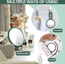 FOGARI Handspiegel Met 1 X 10 X Vergroting, Dubbelzijdige Make-upspiegel, Draagbare Kleine Spiegel, Inklapbare Verstelbare Spiegel Met Handvat, Ronde Reisspiegel, Make-upspiegel, Tafelspiegel, 360 Graden Draaibaar -Cosmeticawinkel 1200x1184 13