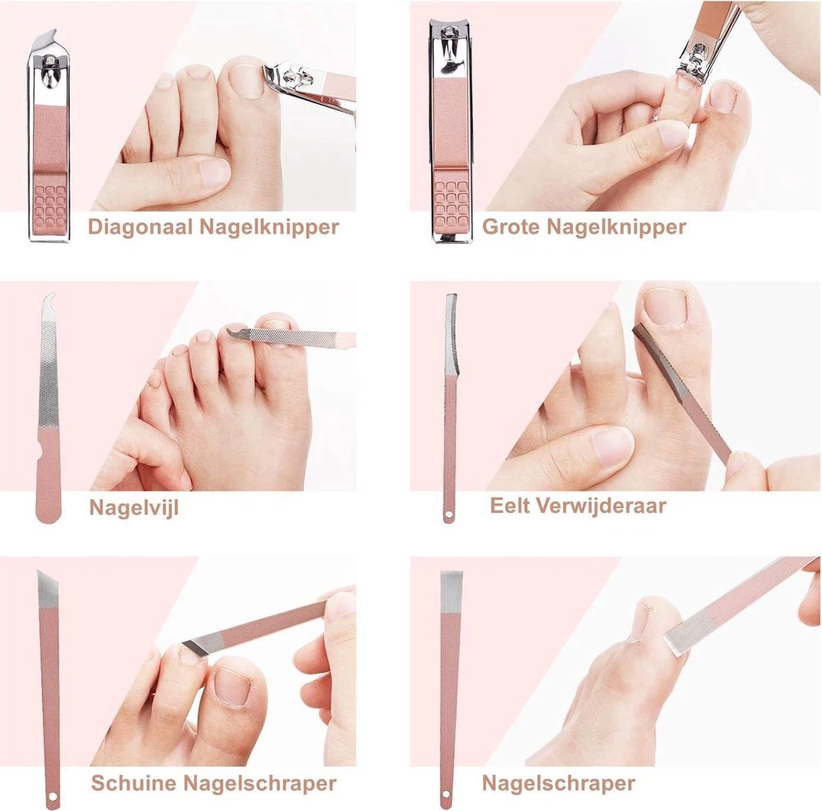 Merkloos Professionele Manicure Set & Pedicureset – Nagelset – Behandeling Nagels En Huid - 18delig 7 Merkloos Professionele Manicure Set & Pedicureset – Nagelset – Behandeling Nagels En Huid - 18delig - Afbeelding 5