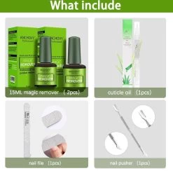 Magic Soak Off Nailpolish Remover - Magische Gellak Remover - 2 X 15 Ml!!! - Inclusief Nagelvijl, Bokkepootje En Olie - Nagellak Verwijderaar - Gellak Remover - -Cosmeticawinkel 1200x1186 1