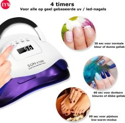 Nageldroger - Nageldrogers - 80 Watt UV LED Lamp Nagels - 45 Leds - Nagellak Droger - UV LED Lamp - Nagellamp - Nail Dryer - Nageldroger Voor Gel Nagellak - Gewone Nagellak - Wit -Cosmeticawinkel 1200x1187 1