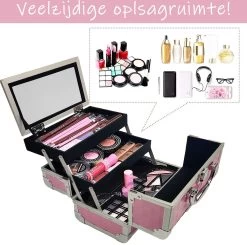 Make Up Koffer Meisjes En Dames Roze - Make Up Organizer Met Spiegel - Cosmetica Koffer - Beautycase Koffer 12 Make Up Koffer Meisjes En Dames Roze - Make Up Organizer Met Spiegel - Cosmetica Koffer - Beautycase Koffer -Cosmeticawinkel 1200x1188 11
