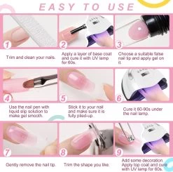 Merkloos Nagels Set - 8 Kleuren - Nagels Starter Set - Met Toplaag, Basislaag, Slipoplossing, Nagelverlengingsgel, Gel Builder - Voor DIY Voor Beginners - Beste Cadeau -Cosmeticawinkel 1200x1191 4