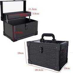 Make Up Koffer- Make Up Organizer- Beautycase -zwart -Make-upkoffer- Multifunctionele Koffer- Make-upkoffer- Sieradenkoffer- Kapperskoffer- Afneembare Schouderriem- Klassieke Zwarte Beautycase -Cosmeticawinkel 1200x1196 16