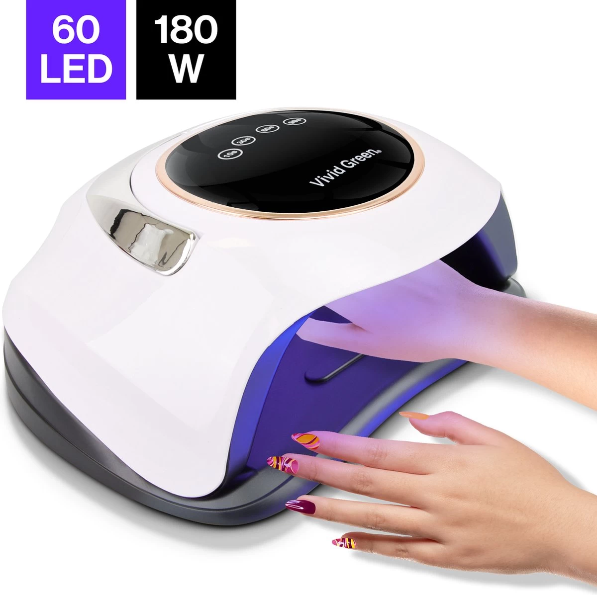 Vivid Green UV Lamp Gelnagels - Led Nagellamp - Gellak Nagel Lamp - Nageldroger - Naggellak Droger - Nagels - 180W 3 Vivid Green UV Lamp Gelnagels - Led Nagellamp - Gellak Nagel Lamp - Nageldroger - Naggellak Droger - Nagels - 180W