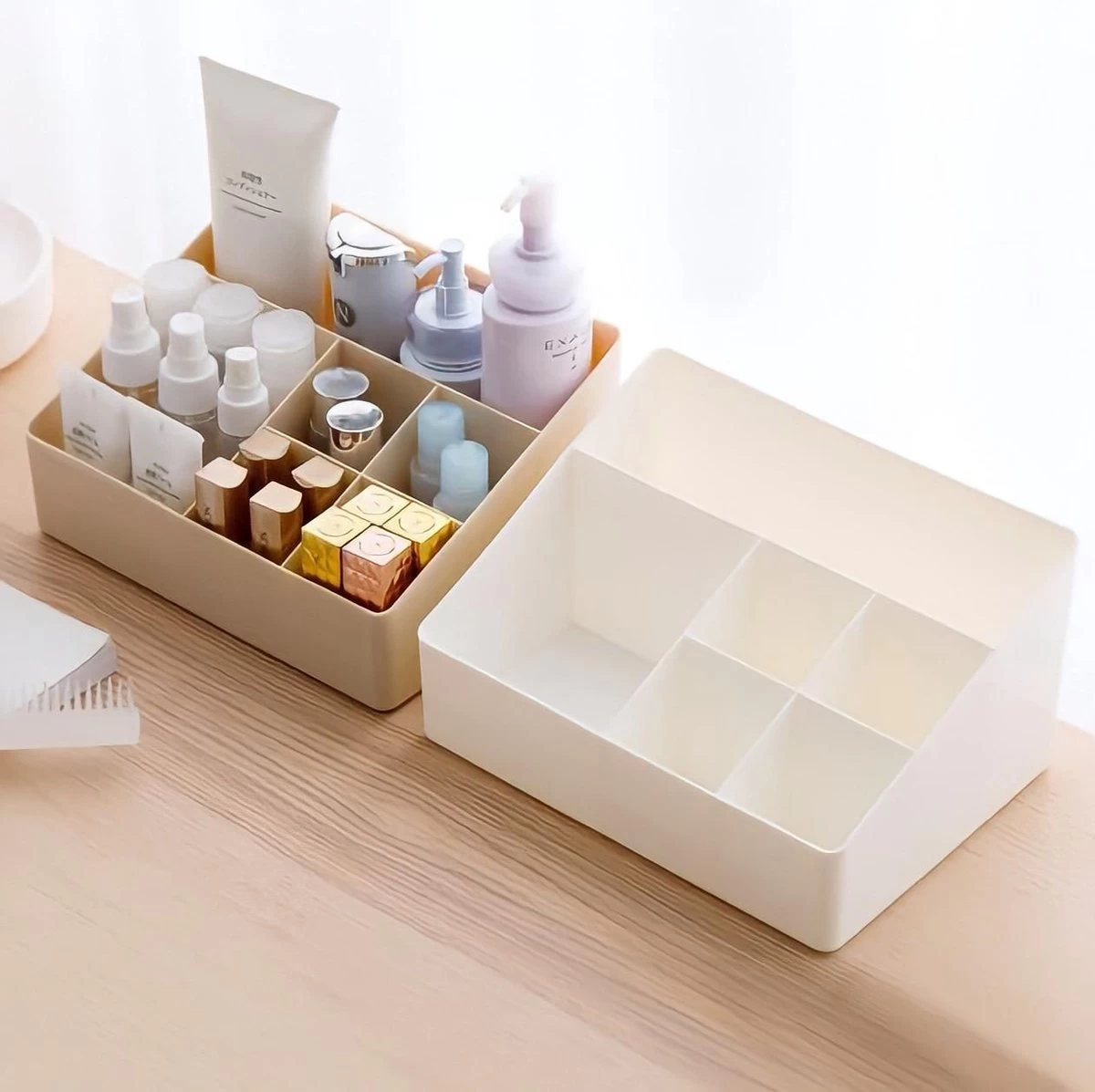 Merkloos Make-Up Organizers - Opbergdoos - Cosmetica - Beige - Sieraden - Nagelak - Make Up Organizer - Make Up Organizers 9 Merkloos Make-Up Organizers - Opbergdoos - Cosmetica - Beige - Sieraden - Nagelak - Make Up Organizer - Make Up Organizers - Afbeelding 7