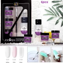 Acrylnagels Set | Nail Art | Liquid MMA Free | Wit, Roze & Transparant -Cosmeticawinkel 1200x1198 14