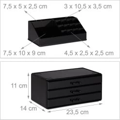 Relaxdays Make-up Organizer - Sieradendoosje - Cosmetica - Zwart -Cosmeticawinkel 1200x1198 60
