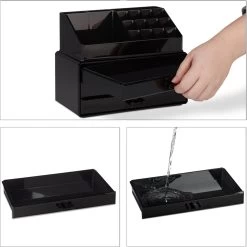 Relaxdays Make-up Organizer - Sieradendoosje - Cosmetica - Zwart -Cosmeticawinkel 1200x1198 62