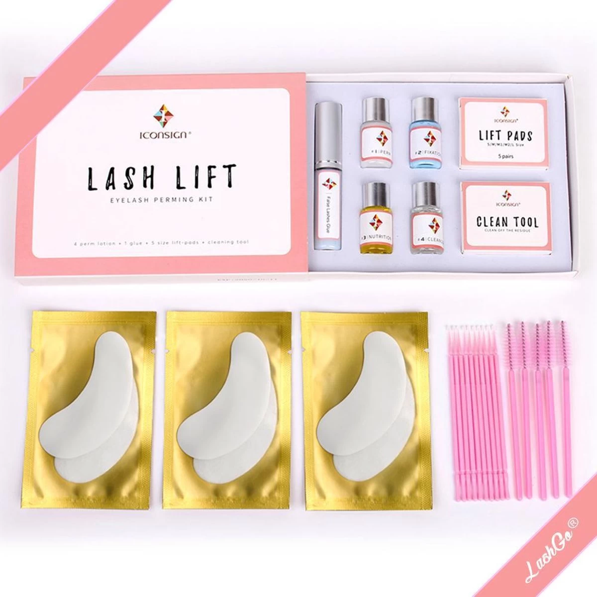 Iconsign® Wimperlifting Set / Lash Lift Kit - 25-Delige - Setje LashGo® Nep Wimpers Inbegrepen - Natuurlijk Wimper Krullen - Wimperliftingset 4 Iconsign® Wimperlifting Set / Lash Lift Kit - 25-Delige - Setje LashGo® Nep Wimpers Inbegrepen - Natuurlijk Wimper Krullen - Wimperliftingset - Afbeelding 2