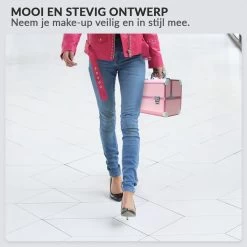 Confibel Cosmetica Koffer - Make Up Koffer Uitklapbaar - 5 Opbergbakken Make-up Koffer - Beautycase/Visagiekoffer /Cosmeticakoffer /Beautycase/ Nagelstylistekoffer - Roze -Cosmeticawinkel 1200x1200 1599