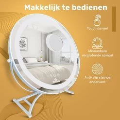 Great's® Make Up Spiegel Met LED Verlichting- ⌀ 40cm - Visagie Spiegel Rond - Extra Close Up Spiegeltje 10x - Wit 16 Great's® Make Up Spiegel Met LED Verlichting- ⌀ 40cm - Visagie Spiegel Rond - Extra Close Up Spiegeltje 10x - Wit -Cosmeticawinkel 1200x1200 1615
