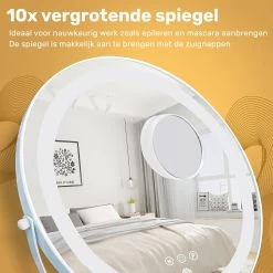 Great's® Make Up Spiegel Met LED Verlichting- ⌀ 40cm - Visagie Spiegel Rond - Extra Close Up Spiegeltje 10x - Wit 17 Great's® Make Up Spiegel Met LED Verlichting- ⌀ 40cm - Visagie Spiegel Rond - Extra Close Up Spiegeltje 10x - Wit -Cosmeticawinkel 1200x1200 1616