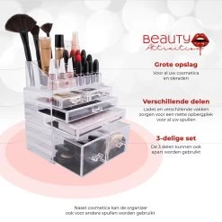 Beauty Attraction Make Up Organizer – Opbergdoos – Nagellak – Organizer 22 X 2,12 X 5,8 CM – 24 X 15 X 11 CM – Transparant -Cosmeticawinkel 1200x1200 1671