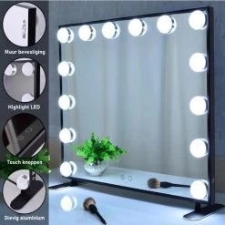 Hollywood Spiegel | Videri Vanity Zwart | Spiegel Met Verlichting | Make Up Spiegel | Visagie Spiegel | Cosmetische Spiegel | Dimbaar 11 Hollywood Spiegel | Videri Vanity Zwart | Spiegel Met Verlichting | Make Up Spiegel | Visagie Spiegel | Cosmetische Spiegel | Dimbaar -Cosmeticawinkel 1200x1200 1701