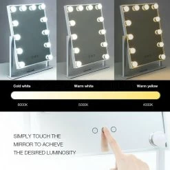 Bright Beauty Vanity Hollywood Make Up Spiegel Met Verlichting - Wit - Dimbaar Met Drie Lichtstanden -Cosmeticawinkel 1200x1200 1702