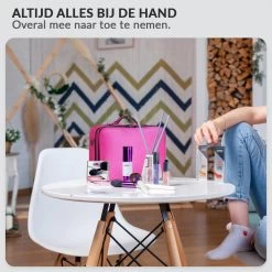 Cosmetica Koffer - Make-up Koffer Met Verstelbare Vakken - Visagie En Nagelstyliste Beauty Koffer - 37x27x13CM - Roze -Cosmeticawinkel 1200x1200 1705