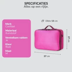Cosmetica Koffer - Make-up Koffer Met Verstelbare Vakken - Visagie En Nagelstyliste Beauty Koffer - 37x27x13CM - Roze -Cosmeticawinkel 1200x1200 1706