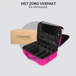 Cosmetica Koffer - Make-up Koffer Met Verstelbare Vakken - Visagie En Nagelstyliste Beauty Koffer - 37x27x13CM - Roze -Cosmeticawinkel 1200x1200 1708