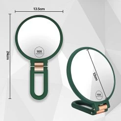 FOGARI Handspiegel Met 1 X 10 X Vergroting, Dubbelzijdige Make-upspiegel, Draagbare Kleine Spiegel, Inklapbare Verstelbare Spiegel Met Handvat, Ronde Reisspiegel, Make-upspiegel, Tafelspiegel, 360 Graden Draaibaar -Cosmeticawinkel 1200x1200 1713