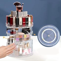 Merkloos Decopatent® Make Up Organizer - 360 Graden Draaibaar - Staande Makeup Organizer Transparant - Cosmetica - Lippenstift - Nagellak - Brushes - Kwasten - Oorbellen Etc