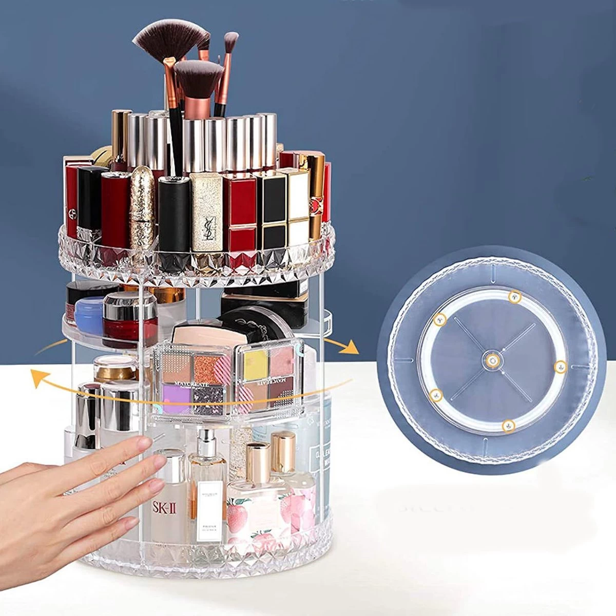 Merkloos Decopatent® Make Up Organizer - 360 Graden Draaibaar - Staande Makeup Organizer Transparant - Cosmetica - Lippenstift - Nagellak - Brushes - Kwasten - Oorbellen Etc 3 Merkloos Decopatent® Make Up Organizer - 360 Graden Draaibaar - Staande Makeup Organizer Transparant - Cosmetica - Lippenstift - Nagellak - Brushes - Kwasten - Oorbellen Etc