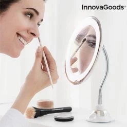 Innovagoods Led Vergrotende Spiegel Met Flexibele Arm En Zuignap Mizoom - Spiegel Met Verlichting - Spiegel - Spiegel Met Zuignap - Spiegel Met Verlichting - Badkamerspiegel Met Led Verlichting - Spiegel Met Verlichting Make Up - Spiegel Met Licht -Cosmeticawinkel 1200x1200 1749