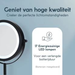 DAY Make-up Spiegel Met Verlichting - LED - 360° Draaibaar - Dubbelzijdig - 5x Vergroting - Scheerspiegel -Cosmeticawinkel 1200x1200 1750