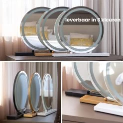 Nuvoo Make-up Spiegel - Visagie Spiegel - Hollywood Spiegel - Diameter 50cm - 3 Licht Tinten - Dimbaar - USB Telefoonoplader - Goud -Cosmeticawinkel 1200x1200 1764