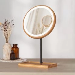 Lanaform - Bamboo Mirror - Oplaadbare Staande Spiegel ×1 · ×3 - Elegant Design Van Bamboe Met Zwarte Poedercoatingafwerking - Ledlampen Met Lange Levensduur -Cosmeticawinkel 1200x1200 1782