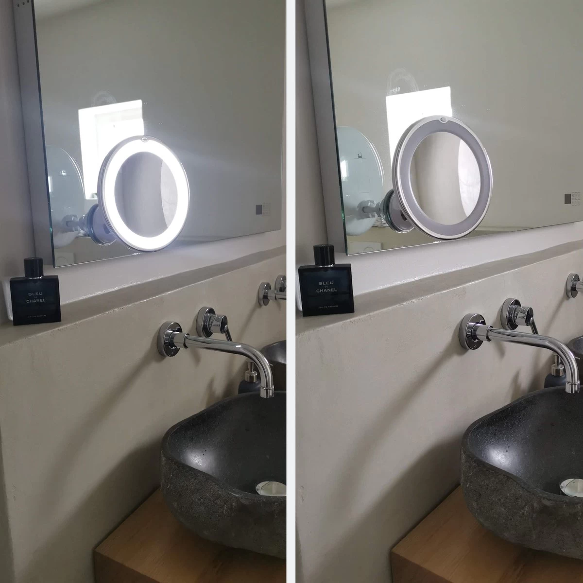 Vergroot Make Up En Scheer Spiegel Met LED Verlichting - 10x Vegroting En Natuurlijk Licht Voor Cosmetica/Scheren/Epileren - 360° Graden Verstelbare Zuignap En Wandbevestiging - Badkamer/Douche/Slaapkamer - Rond – Wit 7 Vergroot Make Up En Scheer Spiegel Met LED Verlichting - 10x Vegroting En Natuurlijk Licht Voor Cosmetica/Scheren/Epileren - 360° Graden Verstelbare Zuignap En Wandbevestiging - Badkamer/Douche/Slaapkamer - Rond – Wit - Afbeelding 5