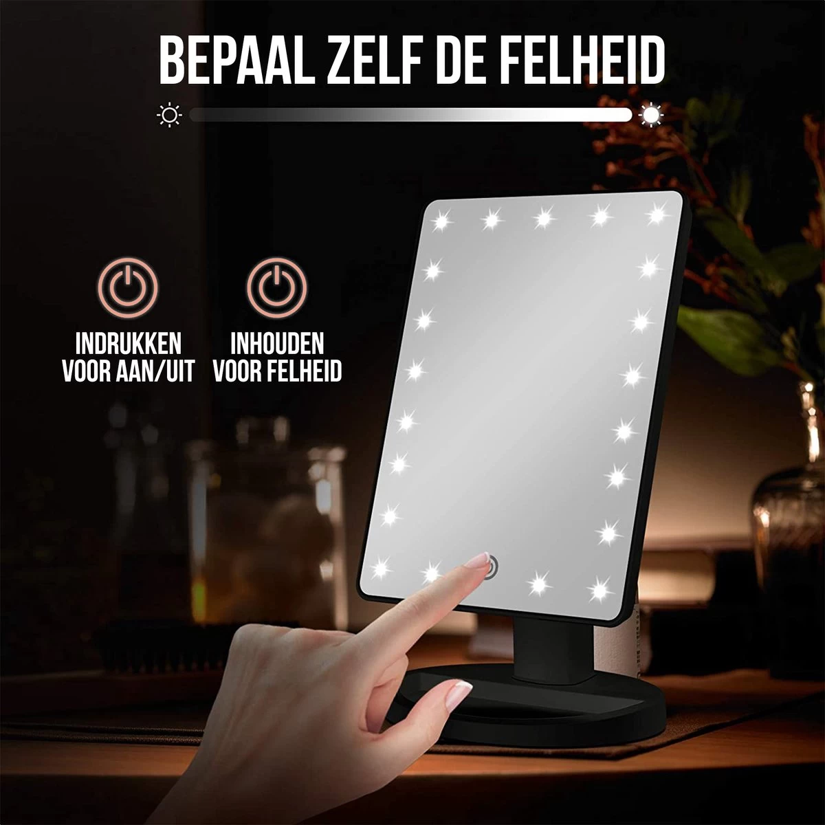 Strex Make Up Spiegel Met LED Verlichting - 3 Verlichtingsmodus - 1/10x Vergroting - 360° Verstelbaar 7 Strex Make Up Spiegel Met LED Verlichting - 3 Verlichtingsmodus - 1/10x Vergroting - 360° Verstelbaar - Afbeelding 5