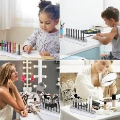 Make Up Organizer - Grijs - Make Up Holder - Kwasten Organizer - Make Up Houder - Nagellak/Lipstick Organizer - Lippenstift Houder - Siliconen -Cosmeticawinkel 1200x1200 1812