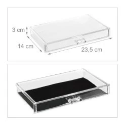 Relaxdays Make-up Organizer Klein - Stapelbaar - Sieradendoosje - Cosmetica - Opbergbox - Doorzichtig -Cosmeticawinkel 1200x1200 1839