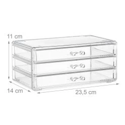Relaxdays Make-up Organizer Klein - Stapelbaar - Sieradendoosje - Cosmetica - Opbergbox - Doorzichtig -Cosmeticawinkel 1200x1200 1841