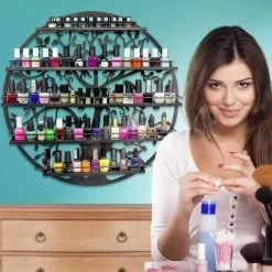 Confibel Nagellak Houder - Nagellak Flesjes Organizer - Essentiële Oliën Organizer - Rek Voor Flesjes - Wanddecoratie - Zwart -Cosmeticawinkel 1200x1200 1853