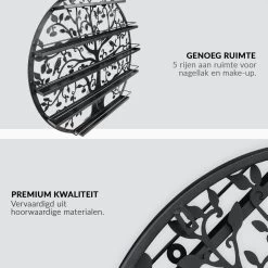 Confibel Nagellak Houder - Nagellak Flesjes Organizer - Essentiële Oliën Organizer - Rek Voor Flesjes - Wanddecoratie - Zwart -Cosmeticawinkel 1200x1200 1856