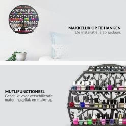 Confibel Nagellak Houder - Nagellak Flesjes Organizer - Essentiële Oliën Organizer - Rek Voor Flesjes - Wanddecoratie - Zwart -Cosmeticawinkel 1200x1200 1857