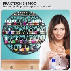 Confibel Nagellak Houder - Nagellak Flesjes Organizer - Essentiële Oliën Organizer - Rek Voor Flesjes - Wanddecoratie - Zwart -Cosmeticawinkel 1200x1200 1858
