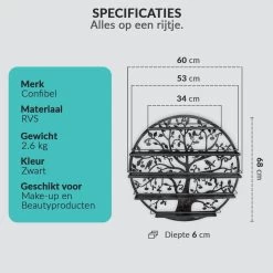 Confibel Nagellak Houder - Nagellak Flesjes Organizer - Essentiële Oliën Organizer - Rek Voor Flesjes - Wanddecoratie - Zwart -Cosmeticawinkel 1200x1200 1860