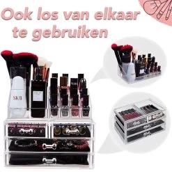 AWEMOZ Make-Up Organizer - Beauty Organizer Voor Make Up - Opbergbox - Opbergdoos Cosmetica - Sieradendoos - 20 Opbergvakken - Nagellak - Lippenstift - Transparant - Cadeau Voor Vrouw -Cosmeticawinkel 1200x1200 1887