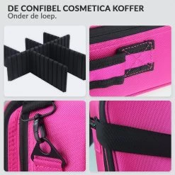 Cosmetica Koffer - Make-up Koffer Met Verstelbare Vakken - Visagie En Nagelstyliste Beauty Koffer - 26x23x9CM - Roze -Cosmeticawinkel 1200x1200 1931